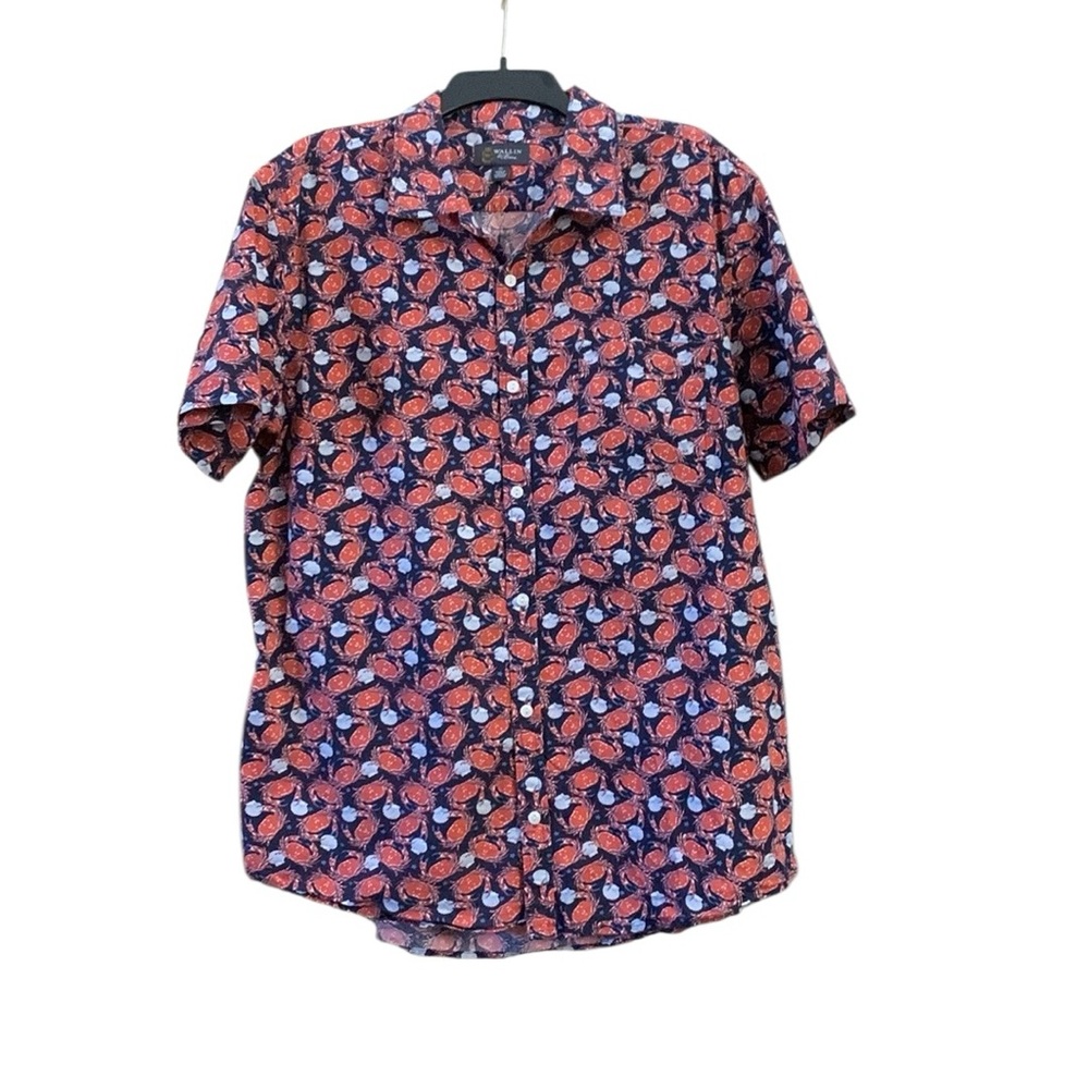 Wallin & Bros. crab seashell short sleeve casual button down shirt - Picture 5 of 11